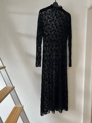 블랙 레이스 꽃무늬 롱 드레스 4298 SHIZUKA KOMURO