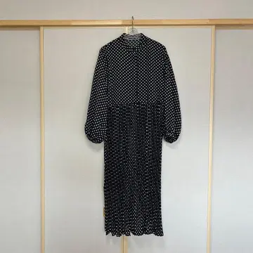 비어즐리 도트 무늬 긴팔 원피스 2 사이즈