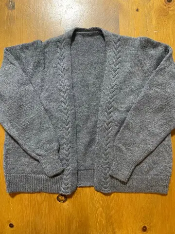 북유럽 생활 잡화점 케이블 니트 가디건 울 루즈핏 그레이
