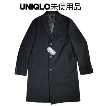 [미사용품] L 사이즈 유니클로 울 캐시미어 체스터 코트 블랙