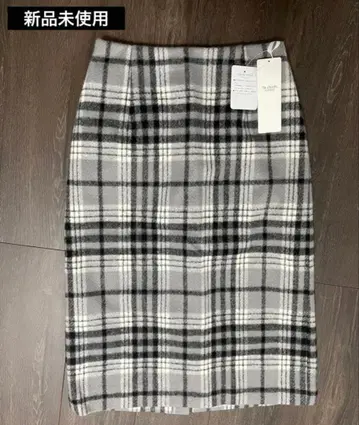 미사용 새상품 멜톤 체크 타이트 스커트