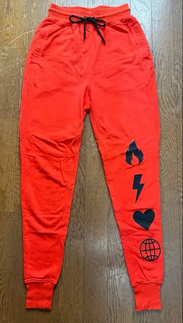 오렌지 그래픽 조거 팬츠