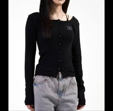 as'on SICILY BUTTON CARDIGAN black 한국