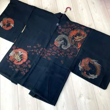 앤티크 긴 겉옷 드래곤 고급 순수 실크 다이쇼 로망 No.1-40