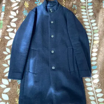 417EDIFICE 스탠드 카라 코트 네이비 S