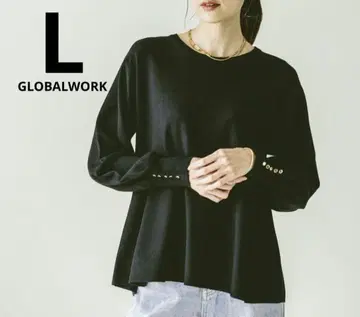 새상품 글로벌 워크 깔끔 페플럼 풀오버 페플럼 니트 긴팔 L