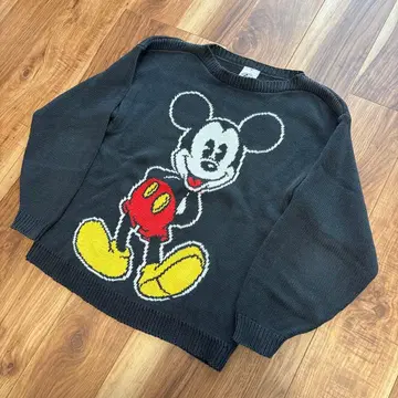 90'S 빈티지 미키마우스 코튼 니트 mickey&co 레어 패턴