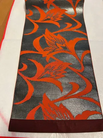 오비 원단 패턴 블랙, 오렌지 계열