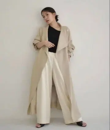 cizatto 드로스트링 코트 트렌치코트 베이지