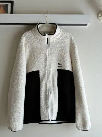 PUMA 플리스 자켓 XL 화이트/블랙