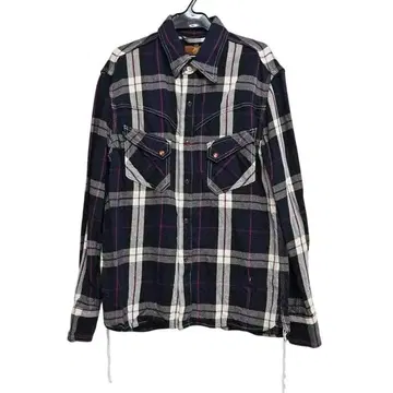 스컬 플라이트 긴팔 셔츠 네이비색 38M 사이즈