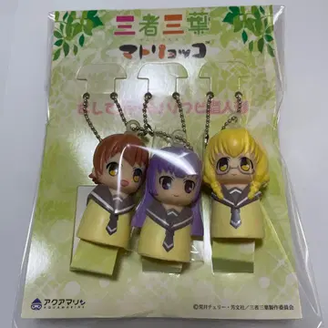 삼자삼엽 마트료코 손가락 인형 키링 소프트 비닐 손가락 인형