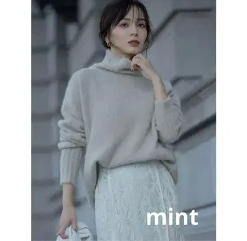 아뉴앙스 라쿤폭스 터틀넥 니트 풀오버 mint