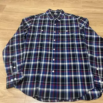 FTC 네이비 계열 체크 플란넬 셔츠