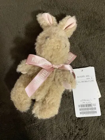 핑크하우스 토끼 봉제 인형 브로치