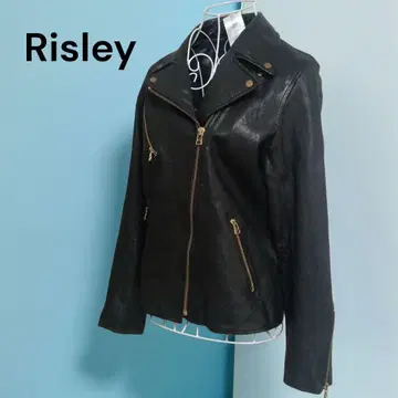 새상품급 Risley 리즈레이 라이더 자켓 더블 램 가죽 블랙