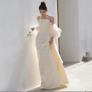 웨딩 드레스 오프숄더 화이트