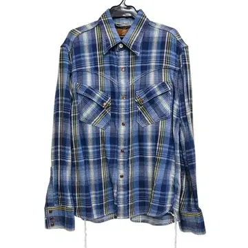 스컬 플라이트 긴팔 셔츠 블루 색상 36S 사이즈