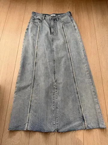 타이트 롱 스커트 데님 라이트 블루