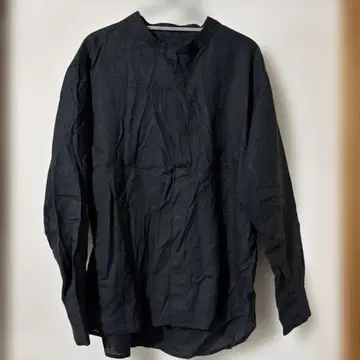 Through sleeve 린넨 셔츠 마그넷 버튼 블랙