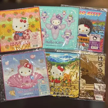 미사용 새상품! 지역 한정 헬로키티 핸드 타월 6개 세트