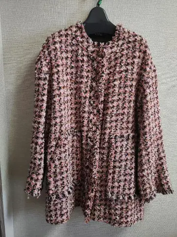 LOUNIE 핑크 트위드 자켓