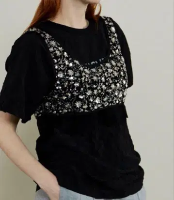 2WAY 반짝반짝 비즈 뷔스티에