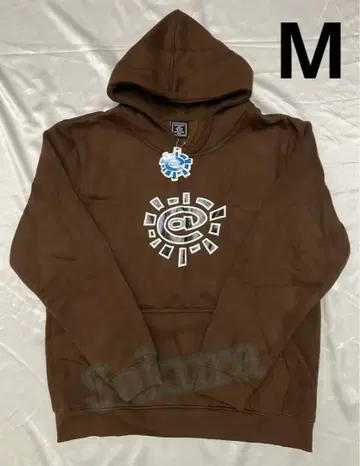 always 즉일 익명 브라운 후드 부착 후드티 그래픽 프린트