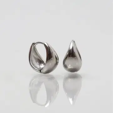 금속 알레르기 방지 [ ieLS ] 스테인리스 드롭 후프 귀걸이