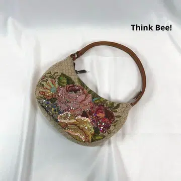 [ 새상품급 ] Think bee! 원 숄더백 스팽글 장미 꽃무늬