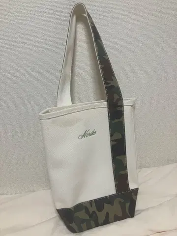 L.L.Bean 카모플라쥬 실린더 토트백 네임 자수