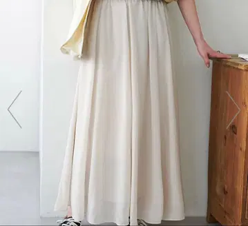 새상품 DISCOAT 디스코트 쉬폰 플레어 스커트