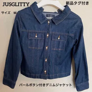 [ JUSGLITTY ] 펄 버튼 데님 자켓 택 포함 새상품