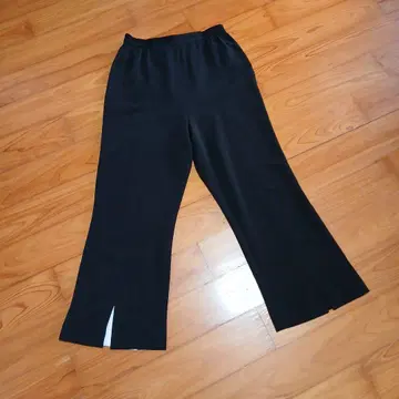 슬릿 블랙 팬츠 허리밴딩