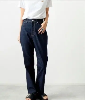 야누크 LOUISE 하이웨스트 보이즈 스트레이트 원워시 데님