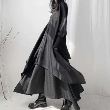 블랙 셔츠 셋업 모드 락 플레어 병약미 모노톤 펑크