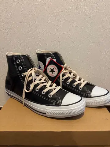 [미사용 새상품] 천연 가죽 Converse All Star 블랙 하이컷