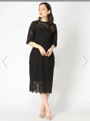 타이트 실루엣의 종아리 기장 원피스 드레스 파티 드레스 결혼식 S