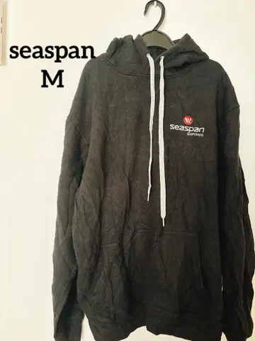 seaspan [ M ] 블랙 후드 부착 후드티