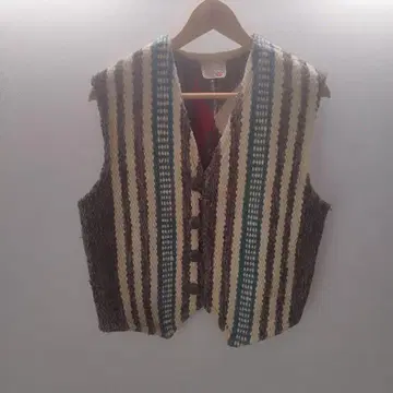 M 사이즈 RAFKHAKI 베스트 울 레이온 혼방