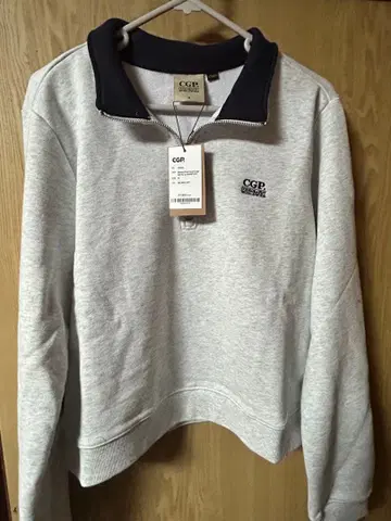 codegraphy 그레이 하프 지퍼 카라 부착 트레이닝복