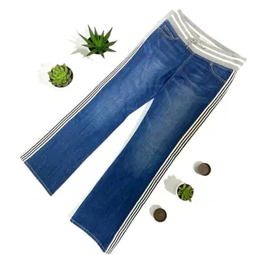 TOMMY HILFIGER 리브 허리 사이드 라인 데님 팬츠