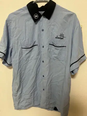 XLARGE 반팔 워크 셔츠 라이트 블루