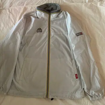 Kappa 풀 집업 화이트 나일론 자켓 남성용