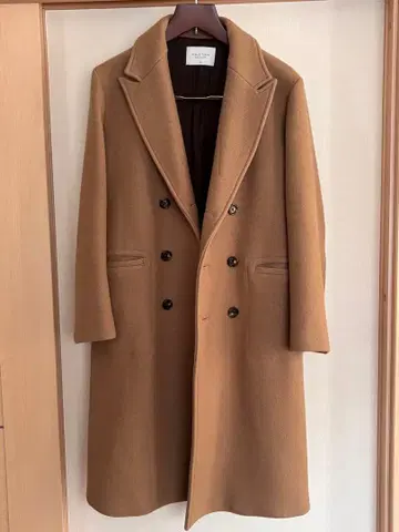 PUBLIC TOKYO 더블 브레스트 체스터 코트 S140 멜톤