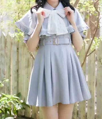 ROJITA 로지타 케이프 원피스 스카이블루 색스