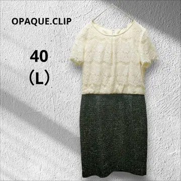 오파크 클립 월드 아이보리 레이스 상의 원피스 L 트위드