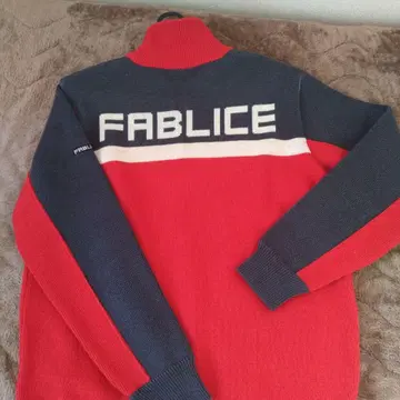 FABLICE 하이넥 스웨터 빨간색/네이비