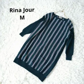 리나 쥬르 스트라이프 니트 튜닉 원피스 M 7부 소매