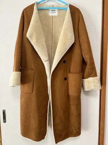 ikka 브라운 무스탕 코트
